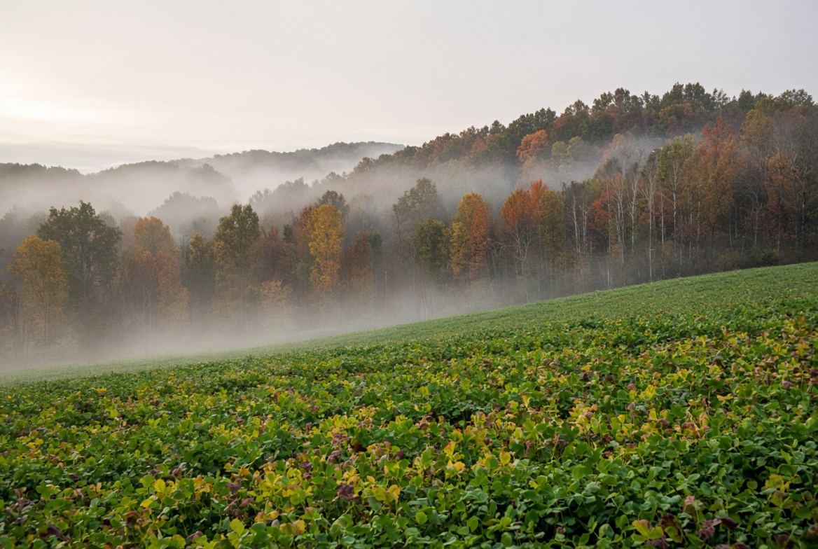 Food plot and timber line in autumn