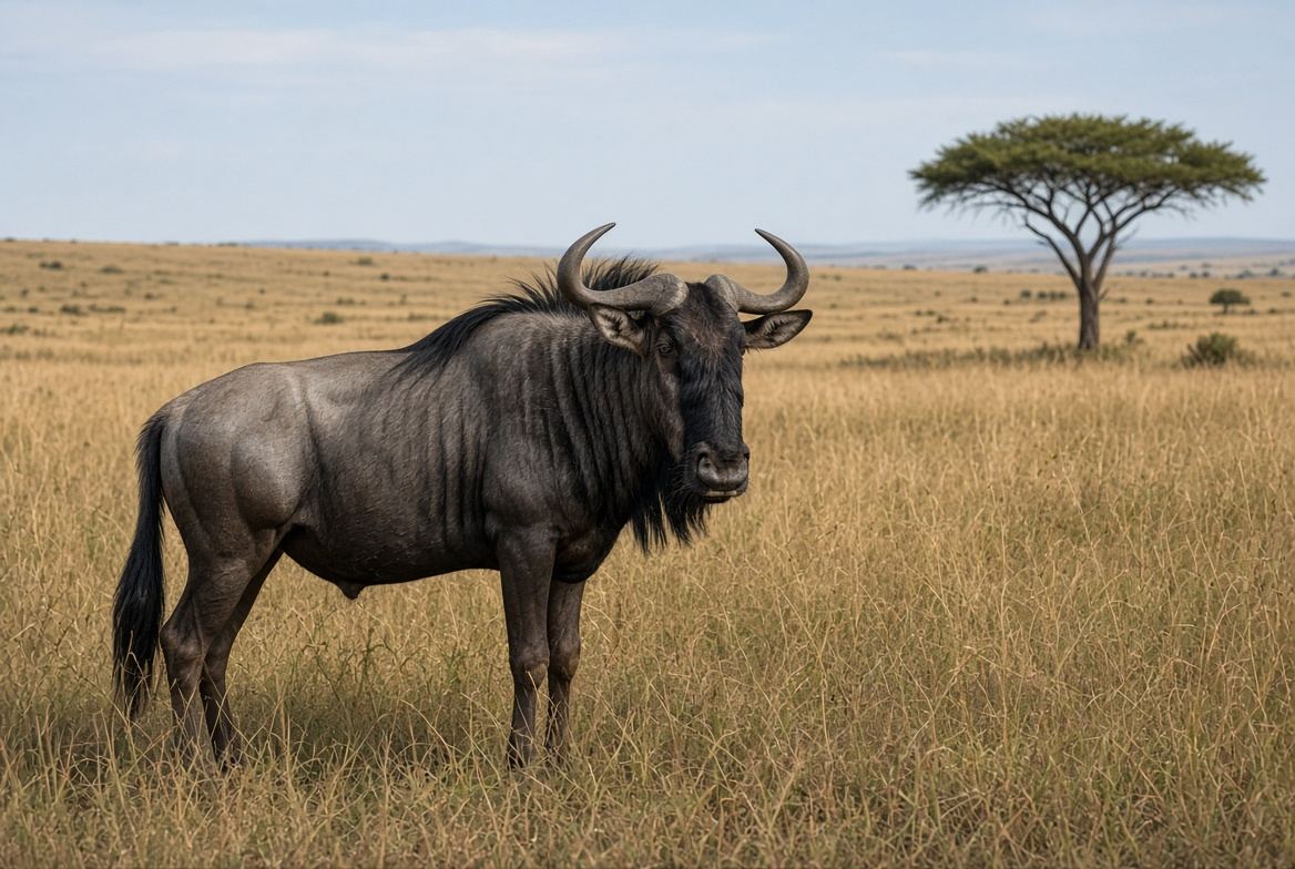Blue wildebeest bull