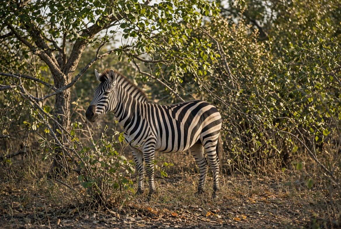Burchell's zebra in mopane